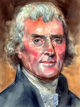 Ilustrace Thomas Jefferson Portrait Watercolor