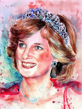 Ilustrace Lady Diana Portrait Portrait Watercolor