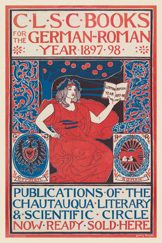 Ilustracija C.L.S.C Books (Retro Advert in Black and Red) - Louis Rhead