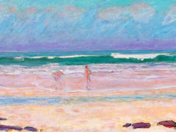 Obraz na plátně The Beach (Vintage Pastel Seaside Nude) - Pierre Bonnard