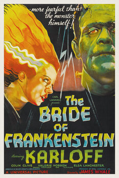 Ilustracja The Bride of Frankenstein (Vintage Cinema / Retro Movie Theatre Poster / Horror & Sci-Fi)