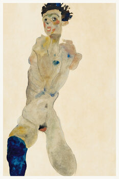 Obraz na płótnie Stading Man (Male Nude Portrait) - Egon Schiele