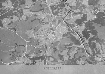 Kuva Map of Stuttgart Germany in vintage grey