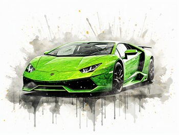 Plakát Green Sport Car Lamborghini