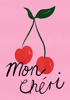Plakát Mon Cheri Cherry Typography Poster Purple
