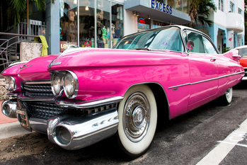 Konstfotografering Pink Classic Car