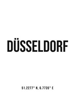 Canvas Print Dusseldorf simple coordinates