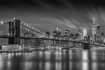 Fotografie BROOKLYN BRIDGE Nightly Impressions | Monochrome