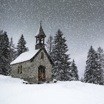 Umetniška fotografija Bavarian Winters Tale Anna Chapel