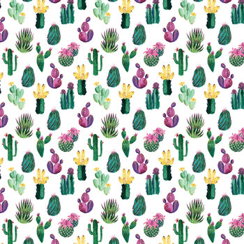 Fototapeta Colorful painterly cacti