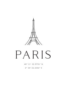 Illustration Paris coordinates with Eiffel Tower