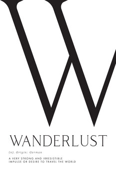 Ілюстрація Wanderlust definition typography art