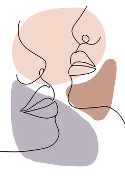 Plakát Woman face line