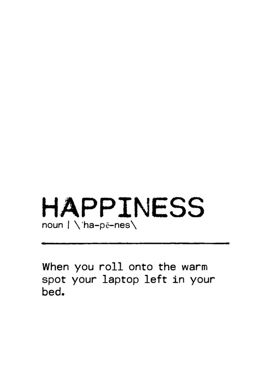 Canvas Print Quote Happiness Laptop