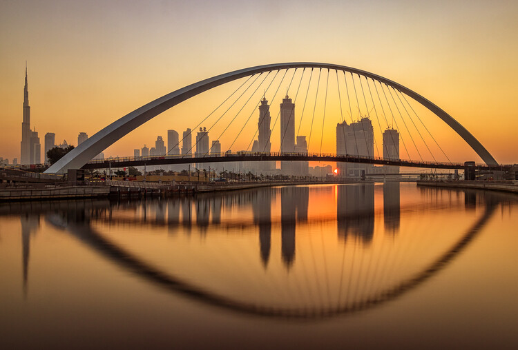 Kunstfotografie Sunrise at the Dubai Water Canal