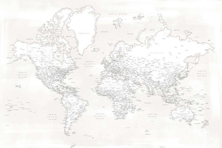 map of almost white detailed world map maps of all cities and countries for your wall