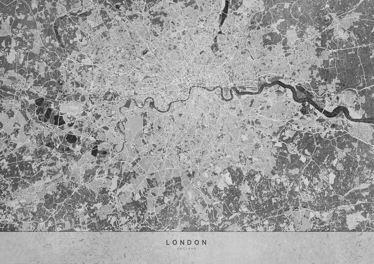 Wallpaper Mural Gray vintage map of London