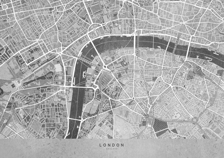 Stadtkarte Gray vintage map of London downtown