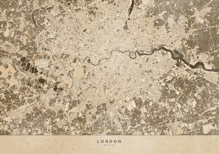 Canvas Print Sepia vintage map of London