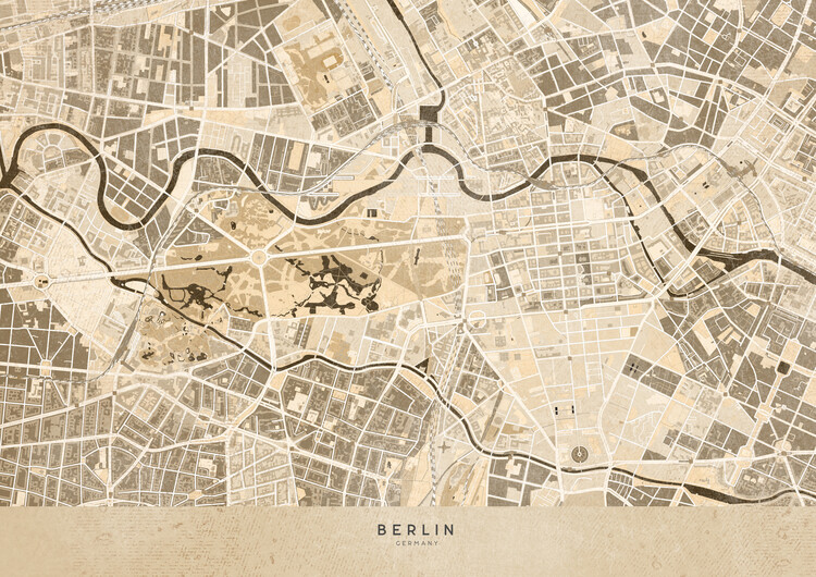 Valokuvatapetti Sepia vintage map of Berlin