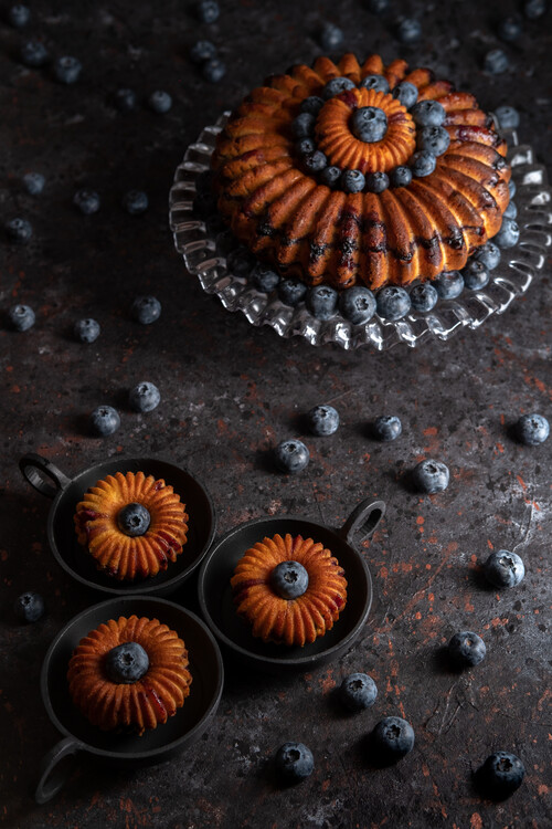 Kunstfotografi Blueberry bundt cake