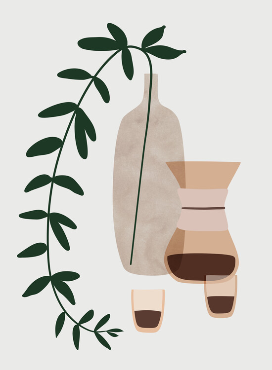 илюстрация Boho coffee for two