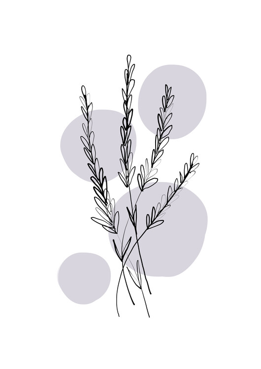 Canvas Print Delicate Botanicals - Lavender