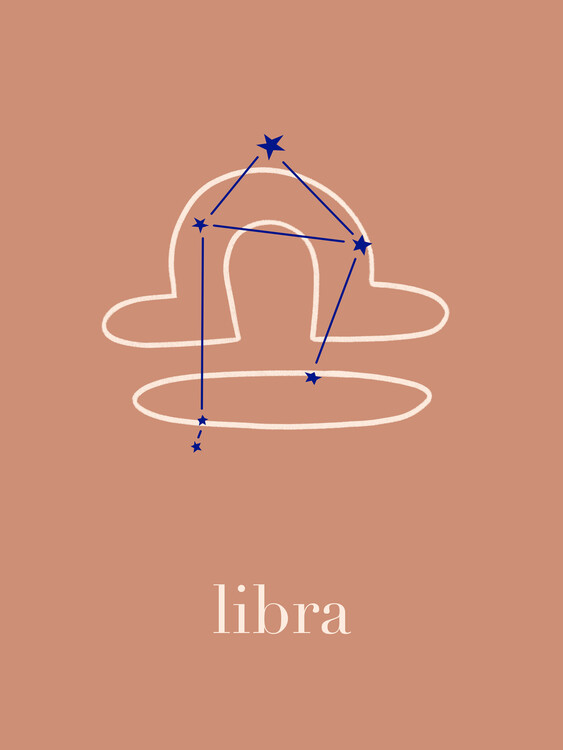 Canvas Print Zodiac - Libra - Terracotta