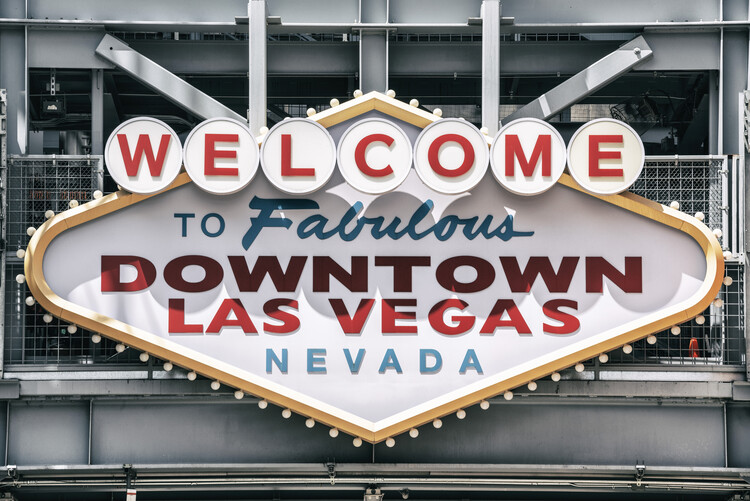 vector drawing of a road sign Welcome to fabulous Las Vegas Nevada