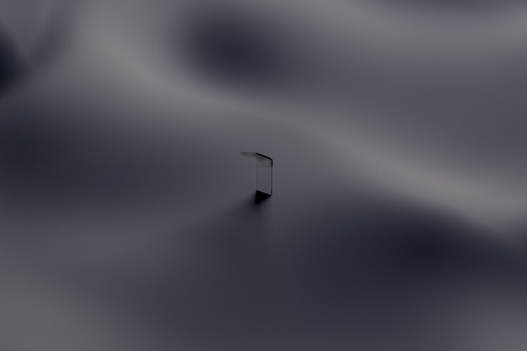 Papier peint Render of a piece of glass alone in the desert with a cloth series 6