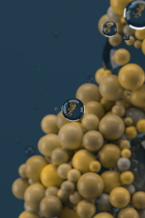 Abstract nanoparticles inside water series 22 Fototapet