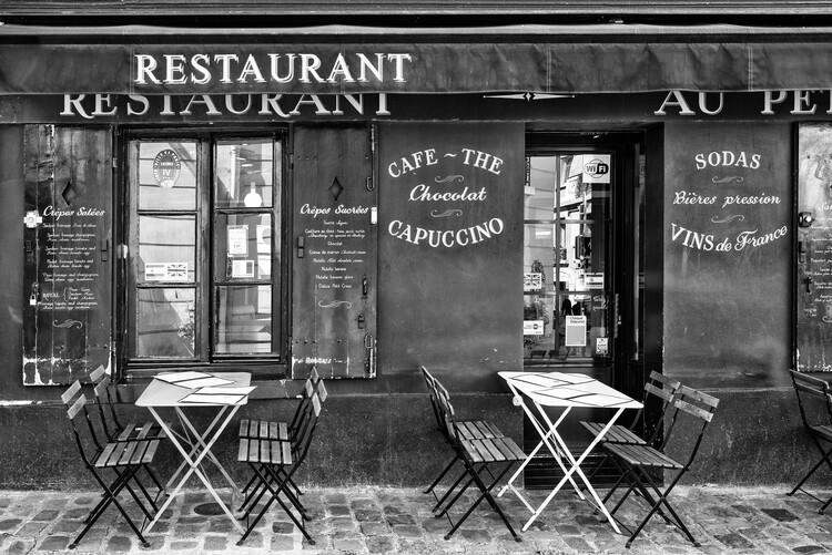 Konstfotografering Black Montmartre - Café Restaurant