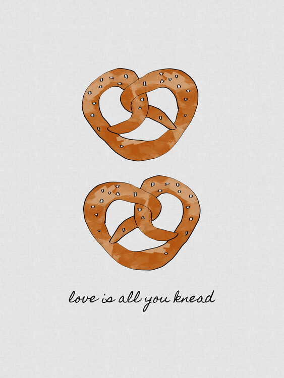 Print op canvas Love Is All You Knead