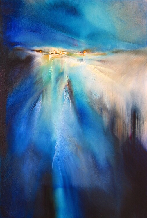 Canvas Print light on a cold winter evening