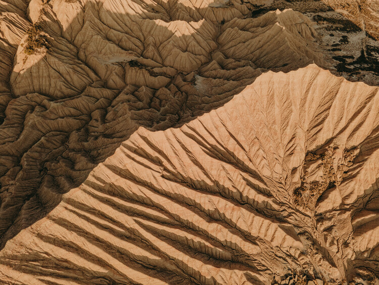 Canvas Print Arid desert from drone