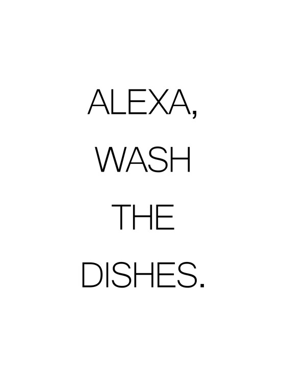 Ilustracja Alexa, wash the dishes