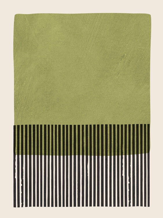 Ilustração Green and Black Lines Minimalist Bold Print