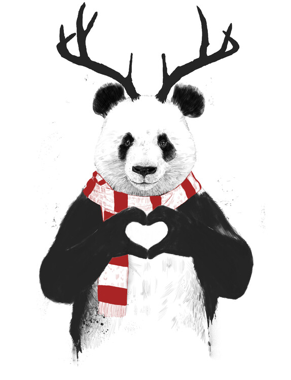 Ilustrace Xmas panda