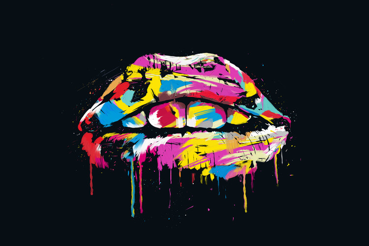 colourful lips wallpaper