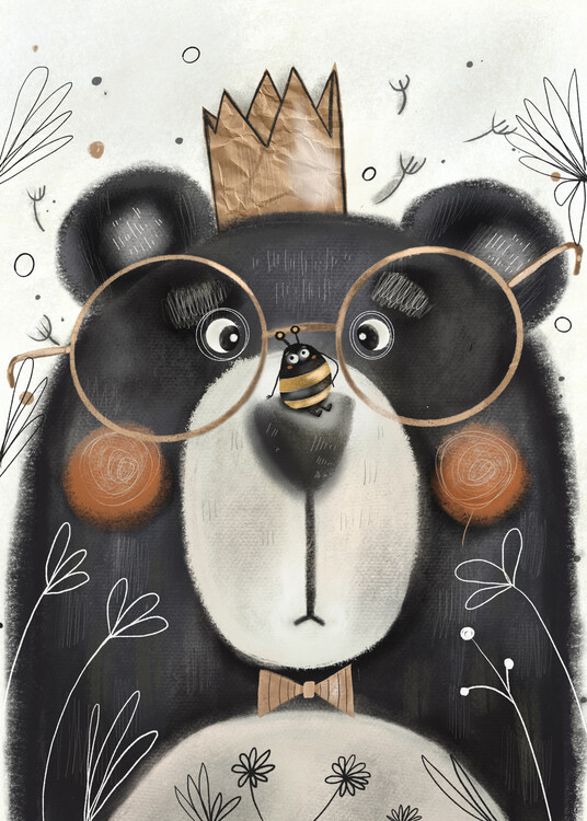 Canvas Print Nelli Suneli - The cheeky bee and the bear
