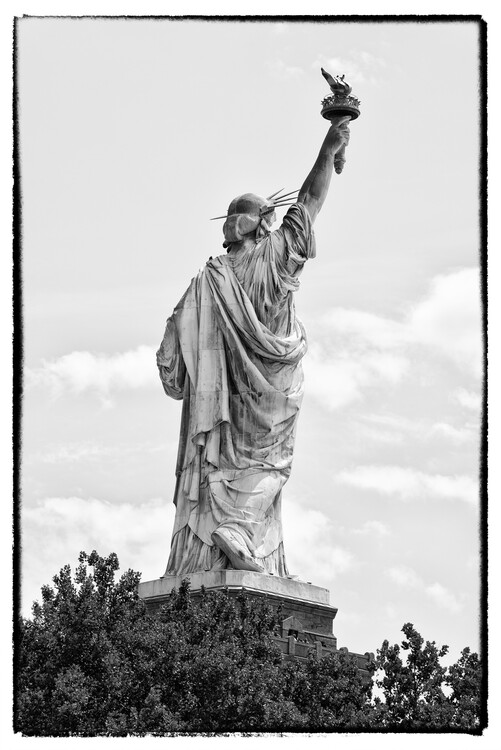 Canvas Print Black Manhattan - Statue of Liberty III