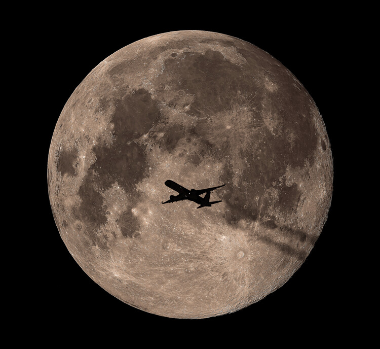 Art Photography Passing Through Full Moon