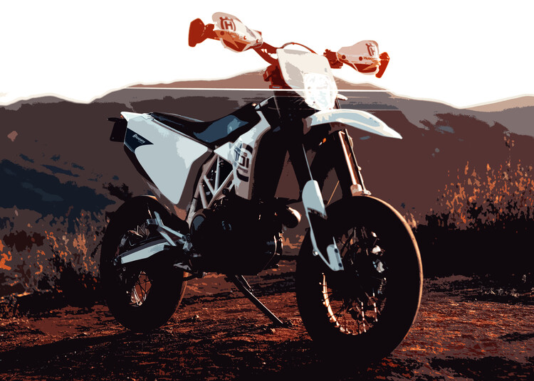 Ilustrace Supermoto Motorcycle Bike