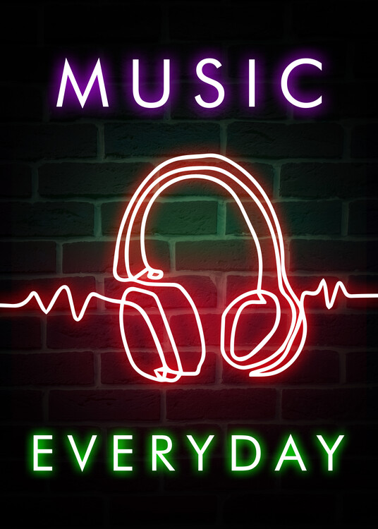 Konsttryck Music Everyday - Music Quote