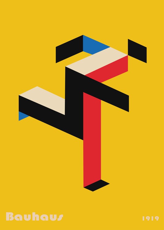 Ilustração Bauhaus Running Man Poster