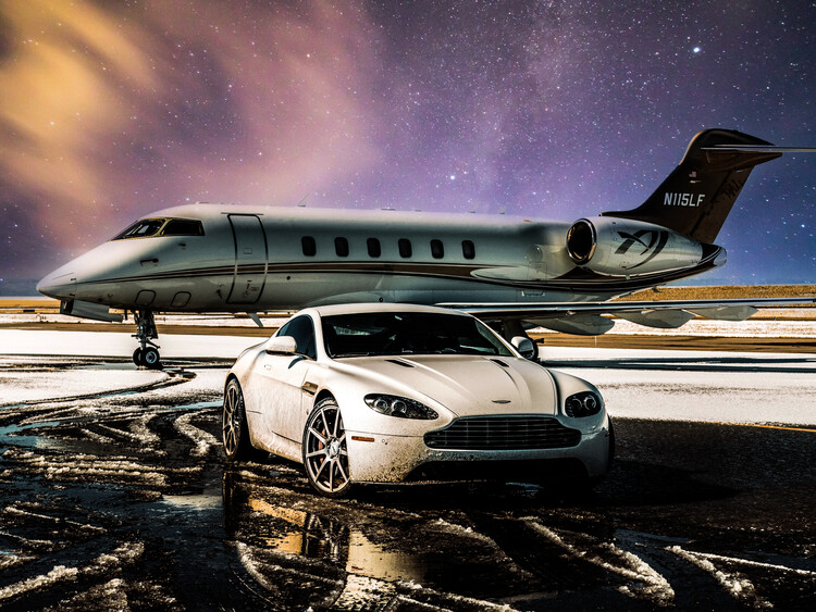 Art Poster Car and Privat Jet