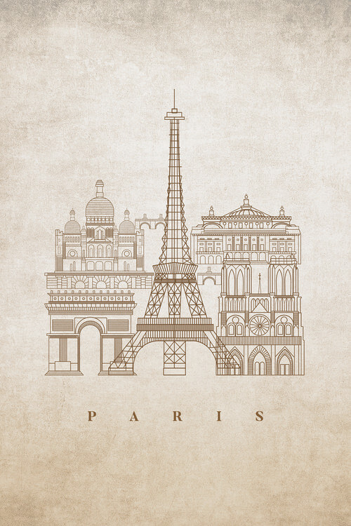 Ilustrace Line art Paris
