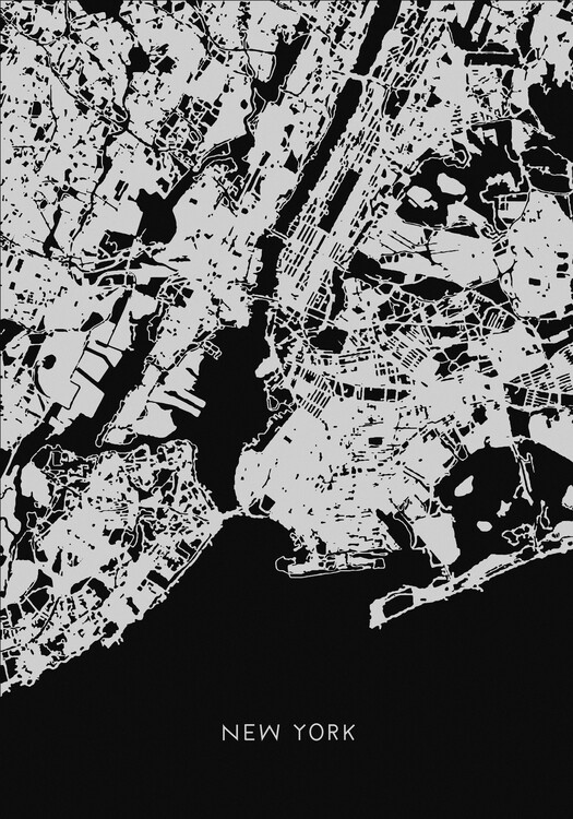 Mapa New york  Black