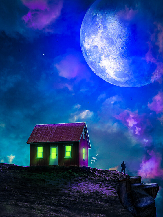 Art Photography Blue Moon