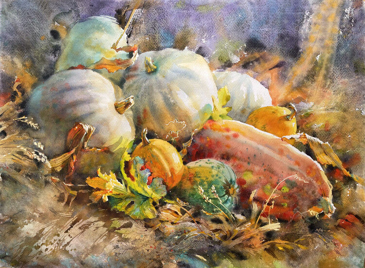 Illustration Pumpkin harvest